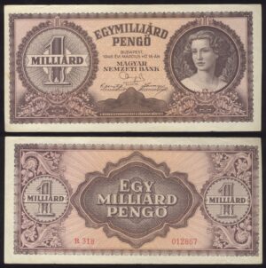 Hungary Mađarska 1000000000 Pengo 1946 P#125 VF