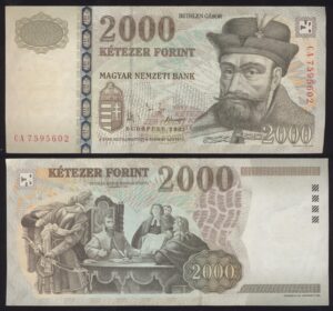Hungary Mađarska 2000 Forint 2002 P#190a VF