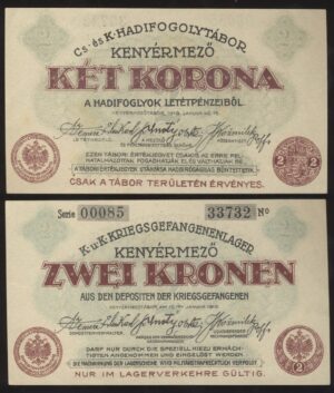 Hungary Mađarska WWI POW Camp Kenyérmező 2 Korona 1916