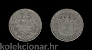 Sweden Švedska 25 Ore 1917 - Gustaf V