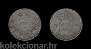 Sweden Švedska 25 Ore 1918 - Gustaf V