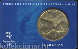 Australia Australija 5 Dollars 2000 - Aquatics - Elizabeth II
