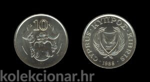 Cyprus Cipar 10 Cents 1988