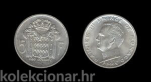 Monaco Monako 5 Francs 1960 - Rainier III