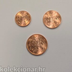 Lithuania Litva 1 + 2 + 5 Cents 2015