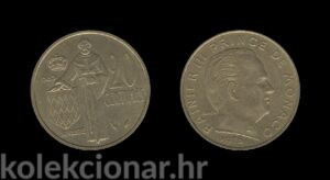 Monaco Monako 20 Centimes 1976 - Rainier III
