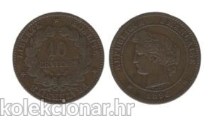 France Francuska 10 Centimes 1896