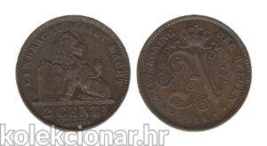 Belgium Belgija 2 Centimes 1911 – Albert I (Dutch text)
