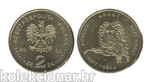 Poland Poljska 2 Zlote 2002 - August II the Strong