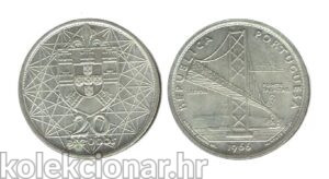 Portugal 20 Escudos 1966 - Salazar Bridge
