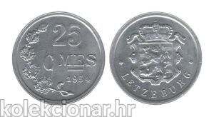 Luxembourg Luksemburg 25 Centimes 1954