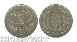 Cyprus Cipar 5 Cents 1998