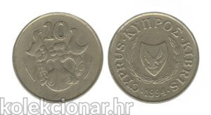 Cyprus Cipar 10 Cents 1994
