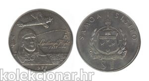 Samoa 1 Tala 1977 - Charles Lindbergh - Tanumafili II