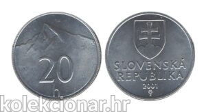 Slovakia Slovačka 20 Halierov 2001