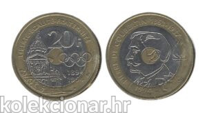 France Francuska 20 Francs 1994 - Pierre de Coubertin and International Olympic Committee