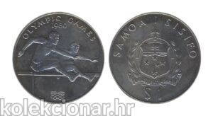 Samoa 1 Tala 1980 - XXII Summer Olympics - Tanumafili II