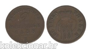 Germany Njemačka Hannover 2 Pfennige 1858 B – George V