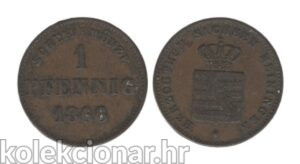 Germany Njemačka Saxe-Altenburg 1 Pfennig 1858 F – Ernest I